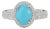 Statement 1.47 Carat Turquoise & Diamond Halo Cocktail Ring Size 5 in 14k White Gold For Sale
