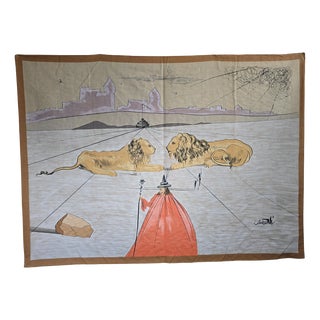 Salvador Dalí, Surrealist Textile Panel with Lions, 1970, Wool For Sale