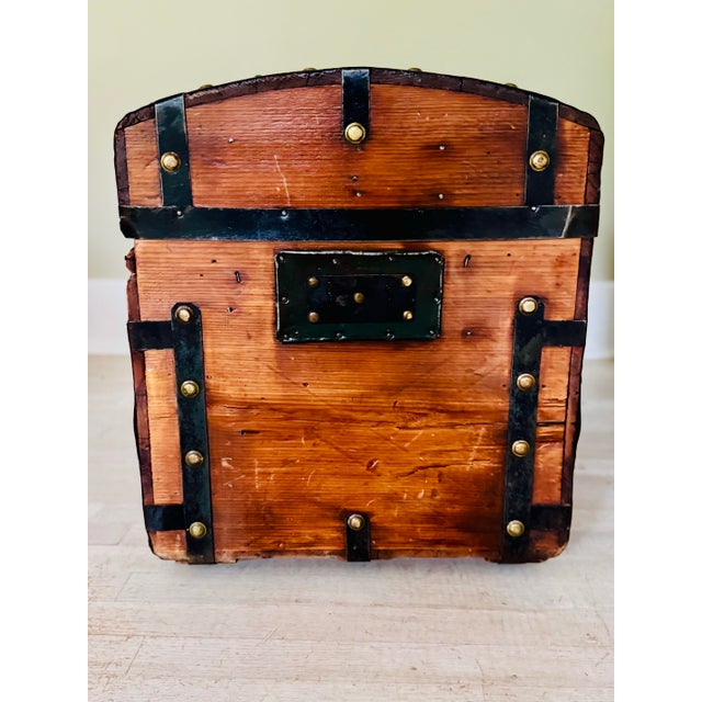 Antique Jenny Lind Steamer Trunk- Chest For Sale - Image 11 of 12
