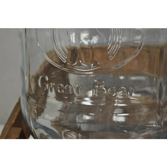 Vintage Great Bear Clear 5 Gallon Glass Carboy Jug in Wooden Crate - Pair For Sale - Image 9 of 16