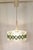 Cream Vintage Ceiling Lamp with Round Clear Plastic Shade and Green Fabric Trim from ME, 1970s For Sale - Image 8 of 8