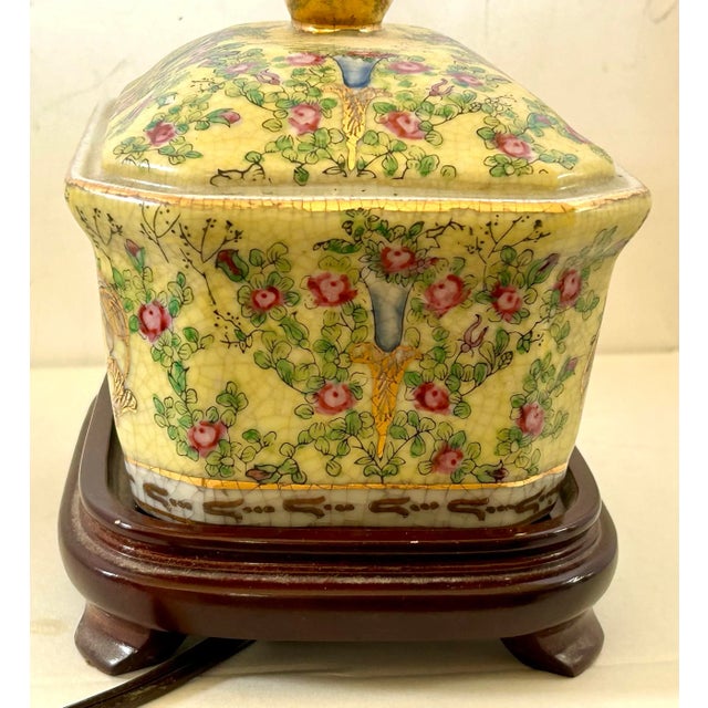 Metal Chinese Tea Caddy Table Lamp For Sale - Image 7 of 8