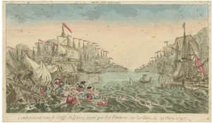 Venetian Naval Battle Print, 1770s, Paper