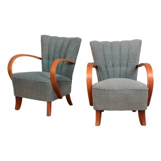 Art Deco Armchairs in Beech, Czech, 1920s, Set of 2 For Sale