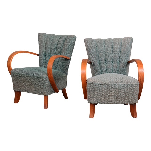 Art Deco Armchairs in Beech, Czech, 1920s, Set of 2 For Sale