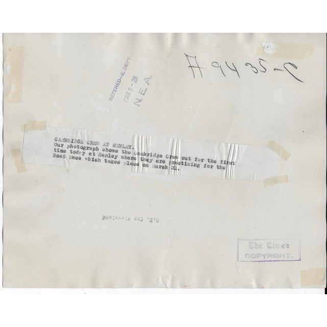 Traditional 1928 Cambridge Crew on the Thames Photograph For Sale - Image 3 of 3