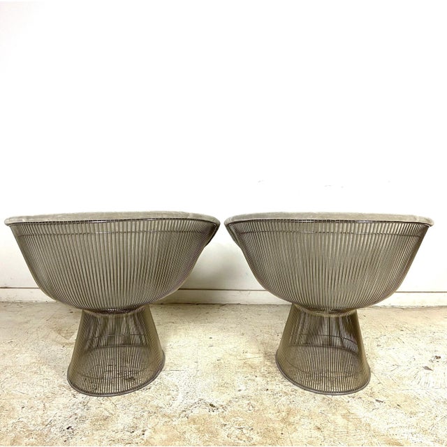 Early 21st Century Knoll Platner Mohair Lounge Chairs - Set of 2 For Sale - Image 5 of 10