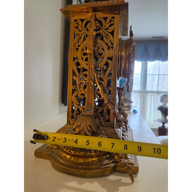 Tiffany & Co Paris Gilded Bronze Mantle Clock For Sale - Image 12 of 12