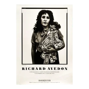 1991 Swedish Photography Exhibition Poster, Richard Avedon, (Woman Factory Worker on Her Birthday), Hasselblad Centre