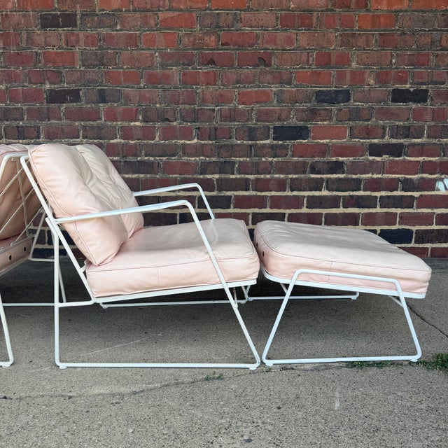 Metal Very Rare Salterini Pair of Lounge Chairs and Ottomans For Sale - Image 7 of 12