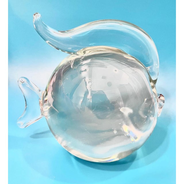 Glass 1960s Vintage Murano Glass Archimedes Seguso Attributed Blow/Puffer Fish For Sale - Image 7 of 10