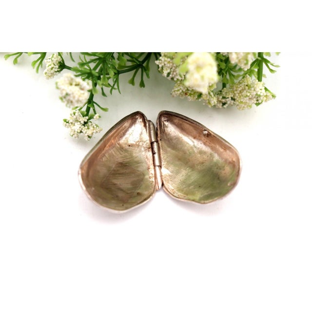Silver Mussel-Shaped Pill Box For Sale - Image 3 of 6