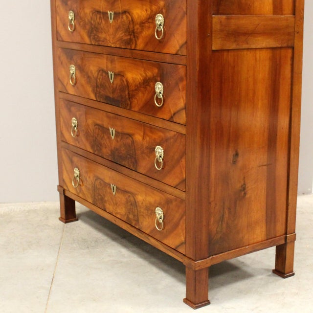 Empire Walnut Display Chest of Drawers, 19th Century For Sale - Image 15 of 17