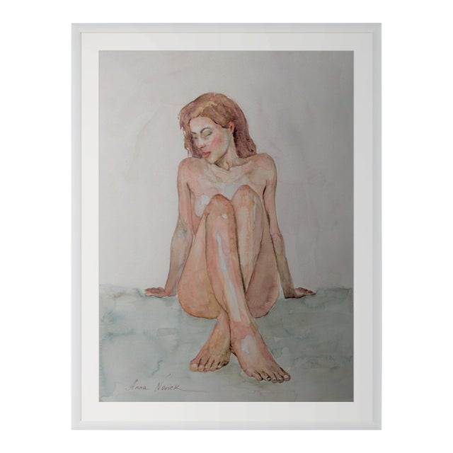 Sweet Promises Original Impressionistic Nude Figure Watercolor on Paper Painting Art by Anna Novick For Sale