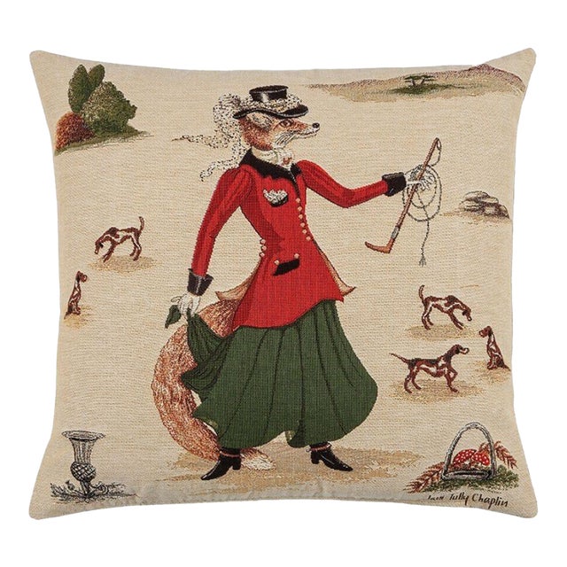 Lady Fenella Fox Tapestry Cushion With Feather Filler - 46x46cm (18"x18") For Sale