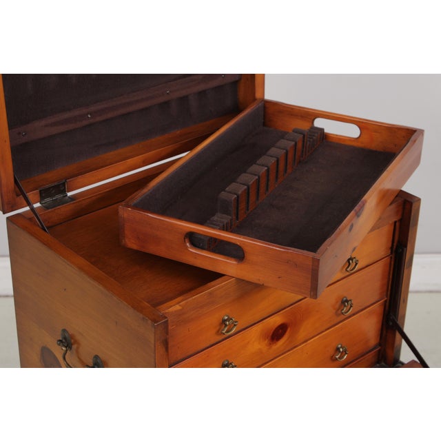 Brown Henkel Harris Pine Silver Chest on Stand - Rare For Sale - Image 8 of 18