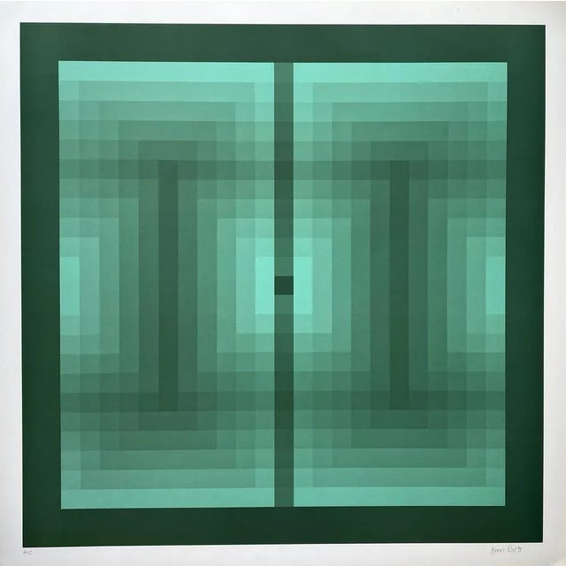 Jim Bird, Tribute to Vasarely, 1970s, Photolithograph For Sale - Image 6 of 6