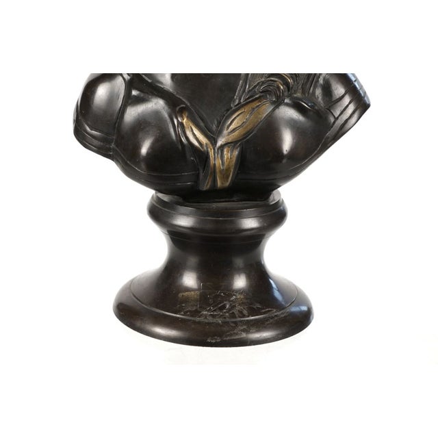 Early 1900s Parisian Bronze Bust For Sale - Image 6 of 9