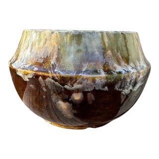 Vintage 1970's D&D Floral Oklahoma Usa Ja-2 Pottery Planter Bowl For Sale