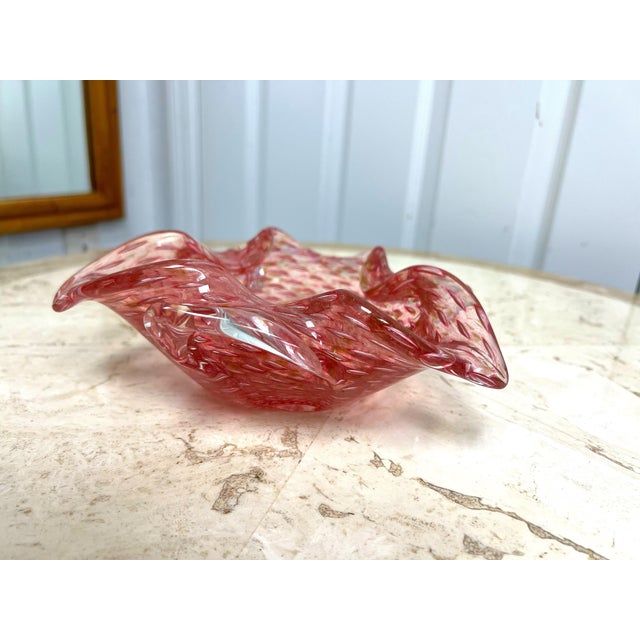 Metal Mid 20th Century Murano Style in Pink With Gold Adventurine Flecks For Sale - Image 7 of 10