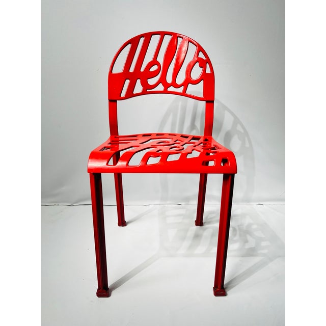 Metal Hello There Chair in Red by Jeremy Harvey for Artifort, 2005 For Sale - Image 7 of 11