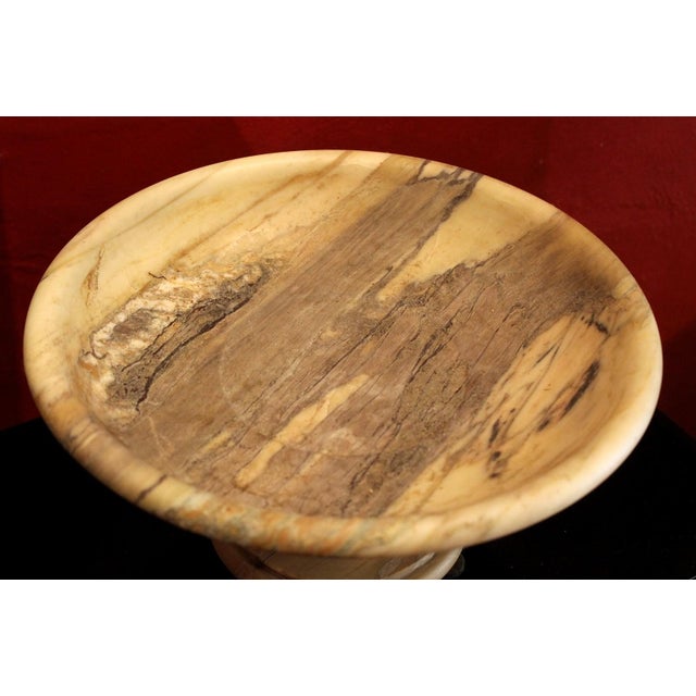 Stone Italian 19th Century Neoclassical Marble Bowl on Pedestal or Tazza Centerpiece For Sale - Image 7 of 17