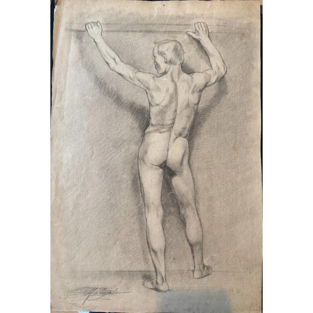 Berberich Carl H., Male Back Nude Standing, Nude, 1920s, Pencil For Sale - Image 10 of 10