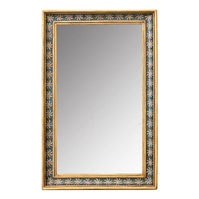 French 19th Century Gilt & Painted Symmetrical Mirror For Sale - Image 10 of 10