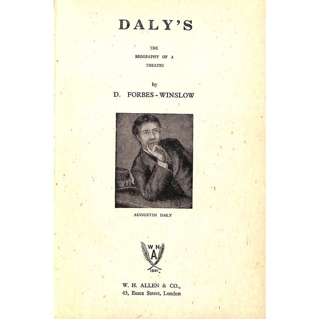 "Daly's: The Biography of a Theatre" 1944 Forbes-Winslow, D. For Sale In New York - Image 6 of 7