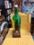 Vintage Mid-Century Modern Large Whisky Display Bottle in Wooden Cradle Stand For Sale In West Palm - Image 6 of 6