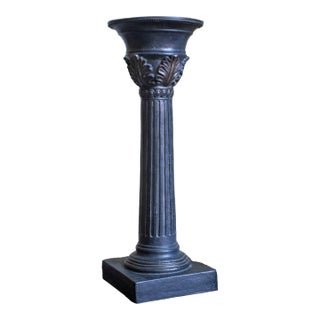 1990s Classical Grecian Bronzed Corinthian Column Pedestal Torchere For Sale