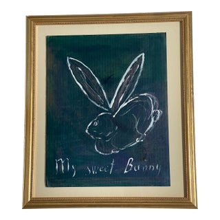 1970s Abstract Rabbit Dketch From Moon Rabbits Series by Elia Framed For Sale