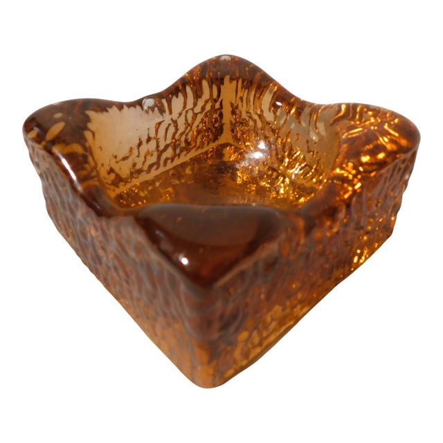 1960s Amber Murano Ashtray or Bowl For Sale