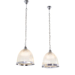 Vintage Prismatic and Chrome Lamps, 1970s, Set of 2 For Sale