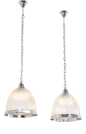Vintage Prismatic and Chrome Lamps, 1970s, Set of 2