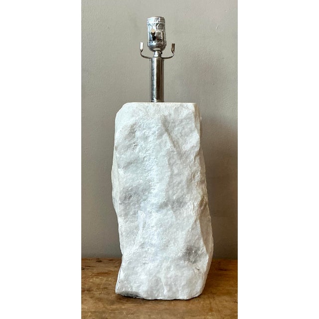 Vintage Boho Carved Marble Lamp For Sale - Image 4 of 5