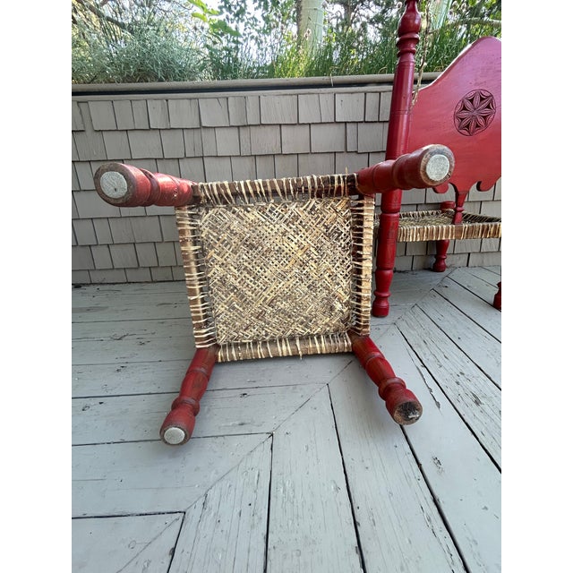 Mid 20th Century Afghan Low Cedar Chairs- a Pair For Sale - Image 11 of 11