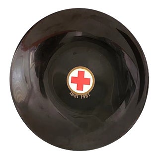 1980s Couroc of Monterey Red Cross 100th Anniversary Commemorative Plate Hand Inlaid For Sale