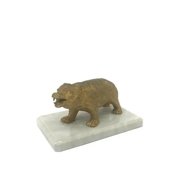 Royal Bronze Bear Figure For Sale - Image 4 of 4