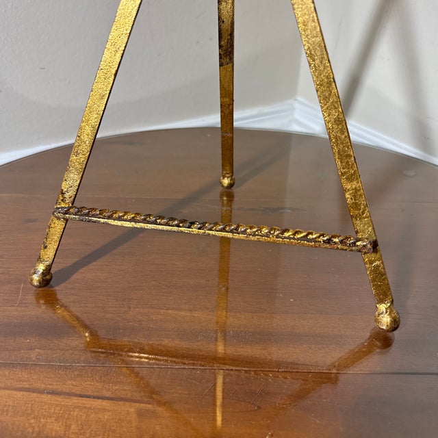 Metal Vintage Italian Gilt Tole Table Easel For Sale - Image 7 of 7