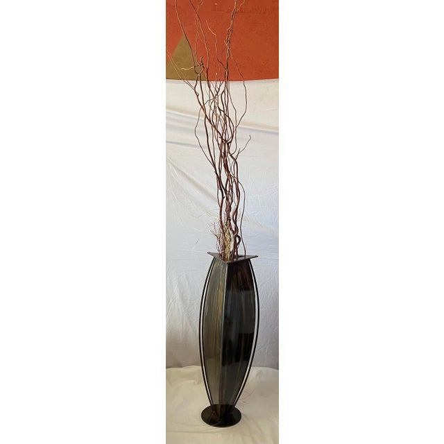 Modern 2000s Modernist Architecture Tall Geometrical Floor Vase For Sale - Image 3 of 11