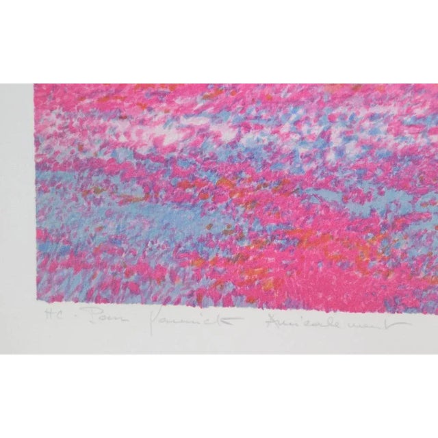 Claude Manoukian (1936-) Pink walk Lithography signed, dedicated and certified HC by the artist Dimensions: 64 x 49 cm...