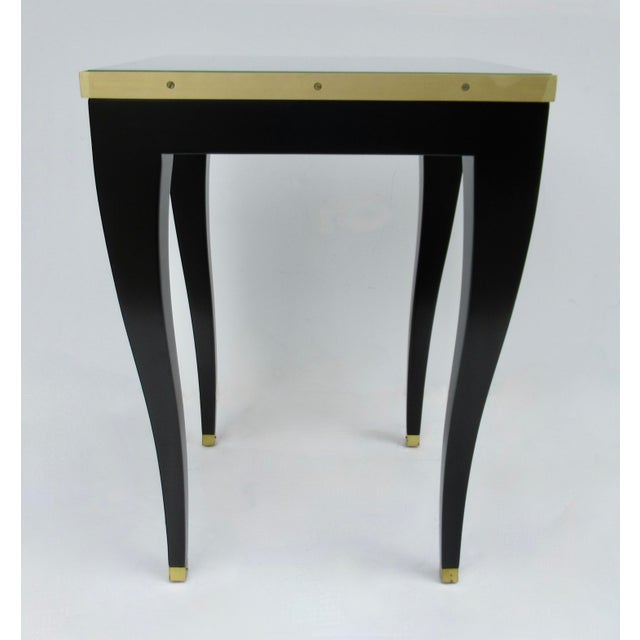 1980s Donghia C.1980's "Essence," Square Occasional, Side, Satin Brass Gallery Satin Ebony Finish With Brushed Satin Brass Details For Sale - Image 5 of 18