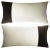 Double Rectangle White and Black Velvet Pillow from LO Decor For Sale