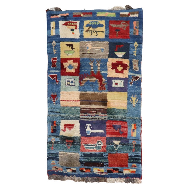 Textile Early 21st Century Tribal Persian Gabbeh Rug - 2'7" x 4'4" For Sale - Image 7 of 18