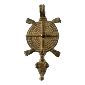 Gan Bronze Gold Weight/Amulet Pendant of a Turtle Burkina Faso 3.75" H