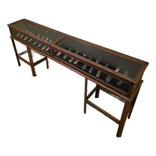 English Mercantile Display Cabinet on Base For Sale