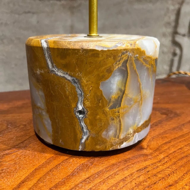 New Limited Edition Spectacular Set of Onyx Acid Table Lamps Mexico For Sale - Image 9 of 13