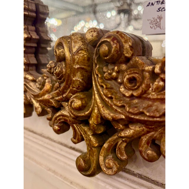 Antique French Scrolled Gilt Mirror For Sale In Houston - Image 6 of 11