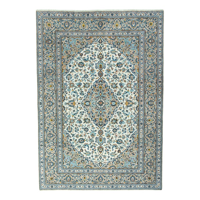 Kashan Hand-Knotted Oriental Rug For Sale